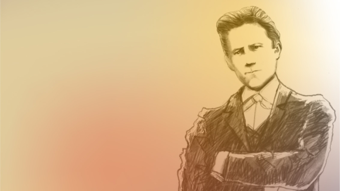 Koncerta afiša ar zīmētu Emīlu Dārziņu