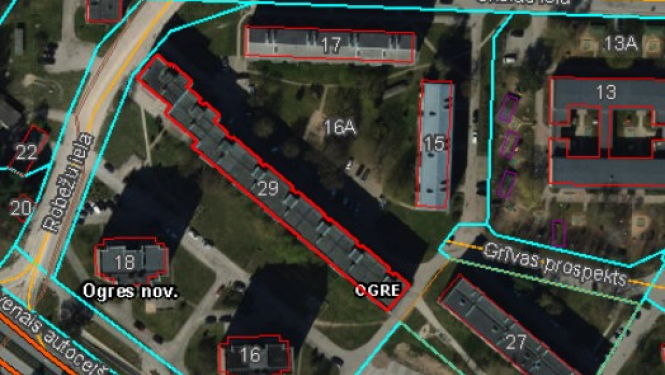 Attēls ar ielu robežām