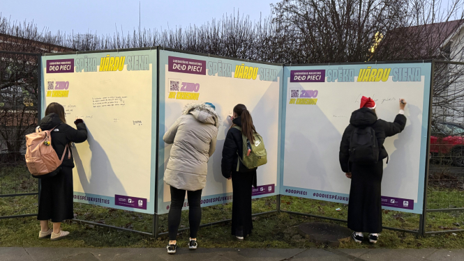 Labo vārdu siena Ogrē akcijas "Dod Pieci" ietvaros