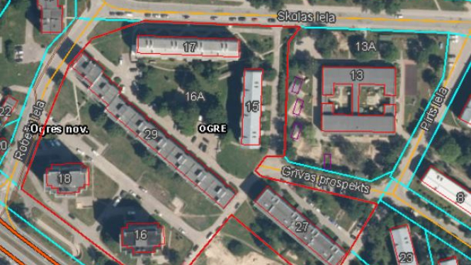 Paziņojums par daudzdzīvokļu dzīvojamai mājai Grīvas prospektā 27, Ogrē, Ogres nov., funkcionāli nepieciešamā zemesgabala noteikšanu