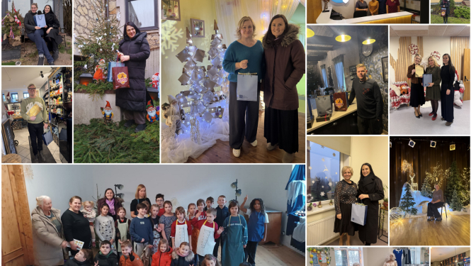 Egļu stāsta dalībnieku kolāža