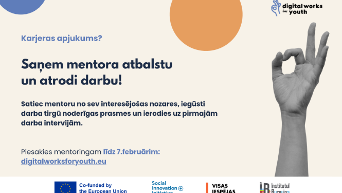 Sociālais uzņēmums “Visas Iespējas” informē, ka šobrīd norisinās uzsaukums programmai “Digital Works for Youth”, kas paredzēta jauniešiem vecumā 18-29 gadiem, kuri šobrīd neatrodas izglītībā, kā arī pagaidām nestrādā.