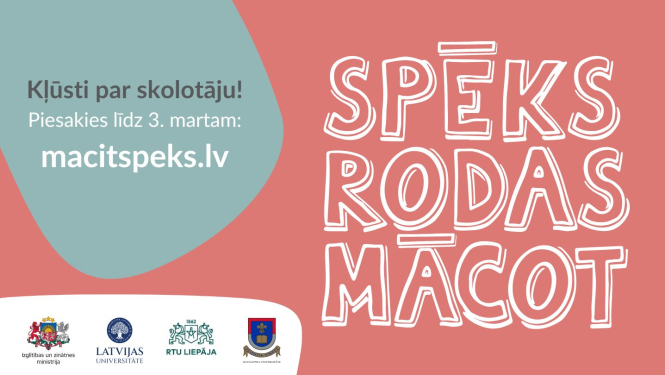 Aicinājums pieteikties darba vidē balstītām pedagoģijas studijām studiju programmā “Mācītspēks”