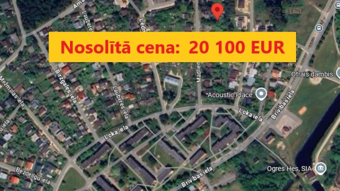 Izsoles rezultāts Madlienas iela 16, Ogrē. Nosolītā cena 20100 eiro