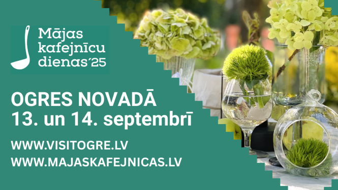 Mājas kafejnīcu dienas Ogres novadā norisināsies 13. un 14. septembrī.
