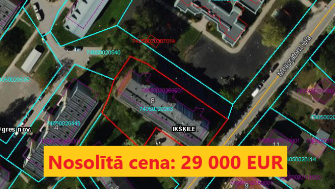 Izsoles rezultāts - Melioratoru iela 8, Ikšķile. Nosolītā cena 29 tūkstoši eiro