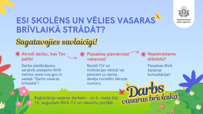 Esi skolēns un vēlies vasaras brīvlaikā strādāt? Sagatavojies savlaicīgi!