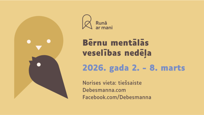 Bērnu mentālās veselības nedēļa no 2026. gada 2. līdz 8. martam tiešsaistes nodarbībās