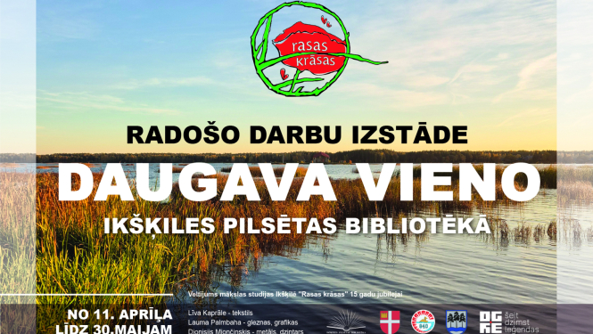 No 11. aprīļa līdz 30. maijam Ogres novada pašvaldības daudzfunkcionālo pakalpojumu centra Izstāžu zālē, Ikšķilē, Skolas ielā 4, būs apskatāma Laumas Palmbahas, Līvas Kaprāle un Dionisija Miončinska  radošo darbu izstāde “Daugava vieno”–veltījums mākslas studijas “Rasas krāsas” 15 gadu jubilejai.