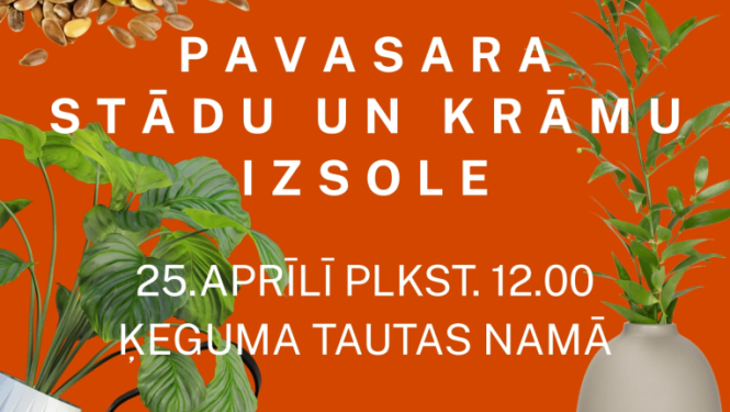 Pavasara stādu un krāmu izsole Ķeguma tautas namā 25. aprīlī plkst, 12.00.