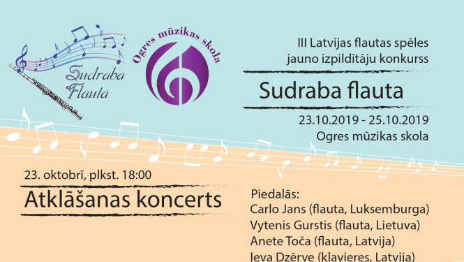 Ogres Mūzikas skolā pulcēsies Latvijas labākie jaunie flautisti