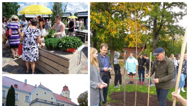 Suntažos atklāts tirgus laukums, remontēti ceļi, sakārtota Suntažu pils