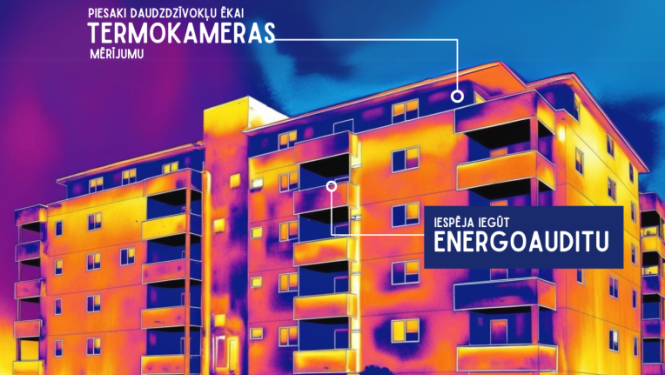 Plakāts Vidzemes plānošanas reģiona īstenotam projektam "Kur pazūd siltums"