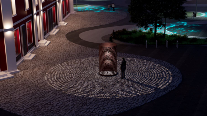 Vides objekts Neatkarības laukumā Ogrē - vizualizācija.