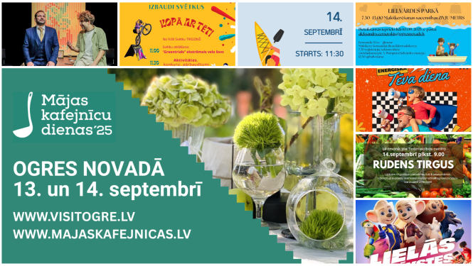 Nedēļas nogales pasākumu afišu kolāža