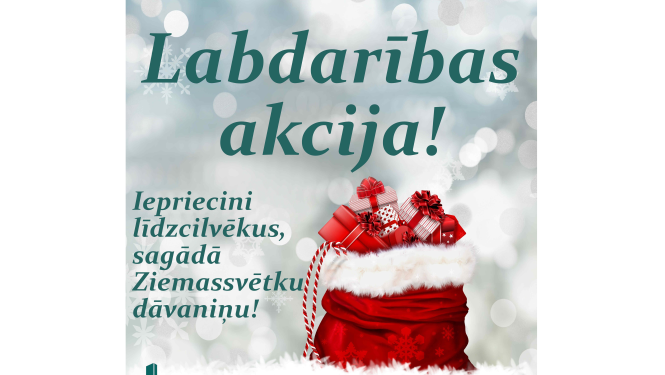 Labdarības akcijas vizuālis (dāvanu maiss)