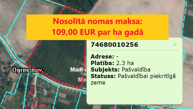 Zemes vienība ar kadastra apzīmējumu 7468 001 0256, Madlienas pagastā