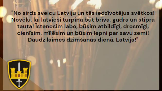 Zemessardze sveic Ogres novada iedzīvotājus Valsts svētkos 11.2023.