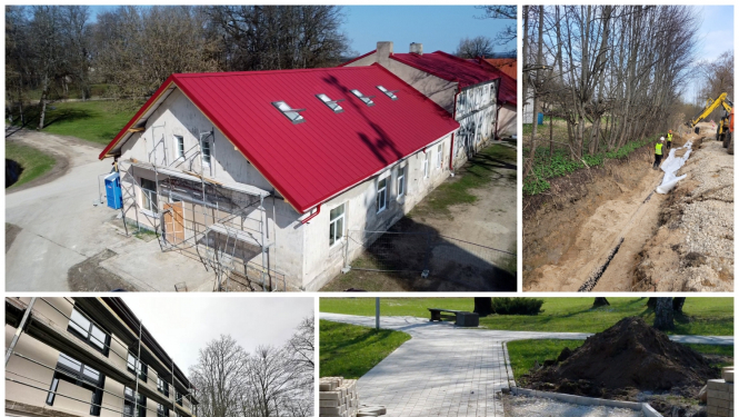 Būvniecības darbi Ogres novadā kolāža 20.04.2023.