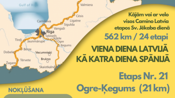 Camino Latvija  vienas dienas pārgājiens etapā Ogre-Ķegums 27.07.2024.