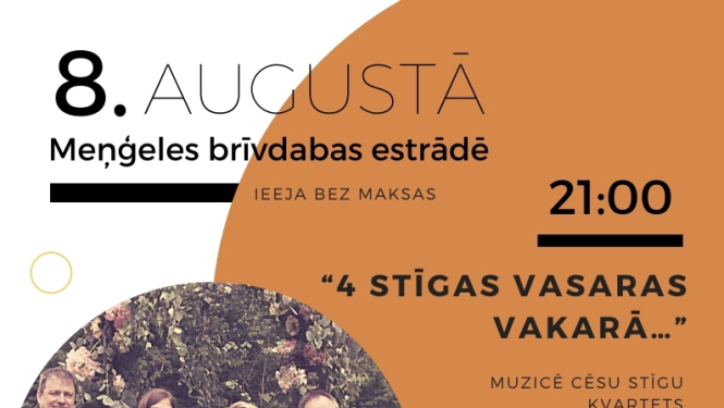 8. augustā Meņģeles brīvdabas estrādē koncerts un kino