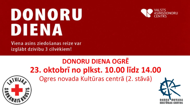 Donoru dena Ogre 23.10.2023. plakāts
