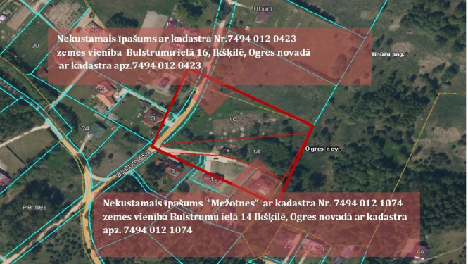 Zemes vienībaa Bulstrumu ielā 14 un Bulsturumu ielā 16 Ikšķilē