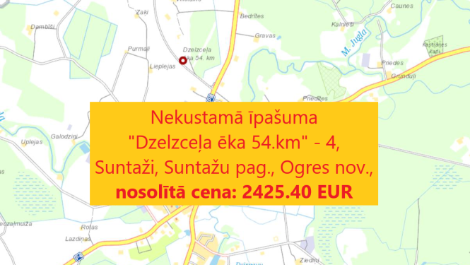 Nekustamais īpašums “Dzelzceļa ēka 54.km”-4 Suntažos, izsoles rezultāti