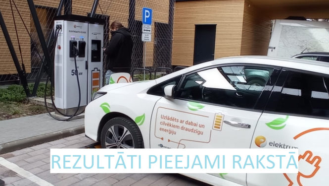 Elektro auto ar uzrakstu par izsoļu rezultātiem