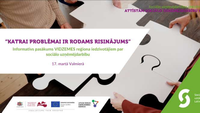 Vidzemes iedzīvotājus aicina uz sociālās uzņēmējdarbības pasākumu Valmierā