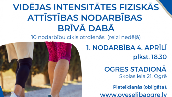 Afiša par fiziskās attīstības nodarbībām