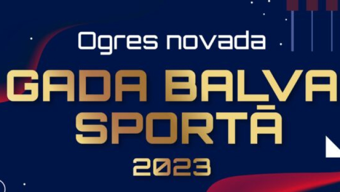 Ogres novada Gada balvu sportā 2023 plakāts