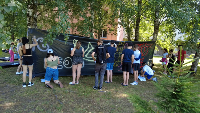 Ogrē notikusi grafiti meistarklase jauniešiem