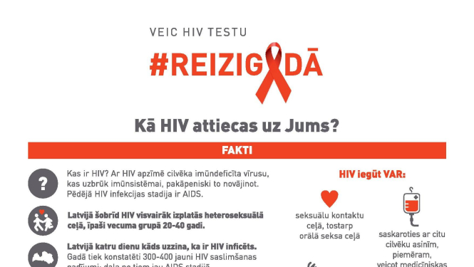 Pasaules AIDS dienas ietvaros aicina uz pasākumiem