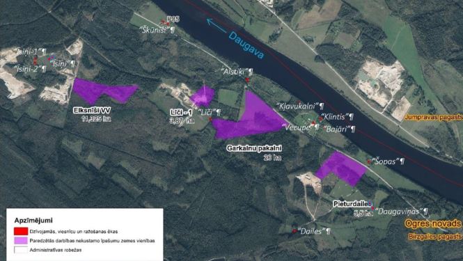 Atradnes “Elksnīši VV”, “Garkalni – Līči”, “Pieturdailes” un “Garkalnu pakalni” Birzgales pagastā