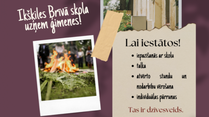 Ikšķiles Brīvajā skolā 31. martā notiks Atvērto durvju diena