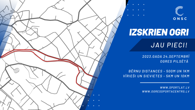 Plakāts pasākumam "Izskrien OGRI"