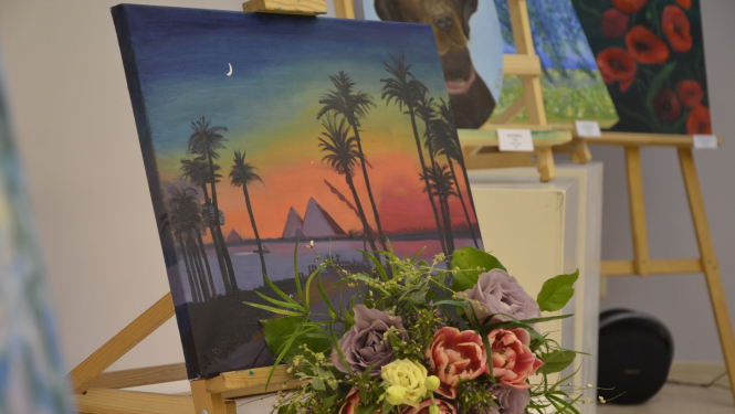 Izstāde Uzziedēt - puķu pušķis un glezna 01.2024.