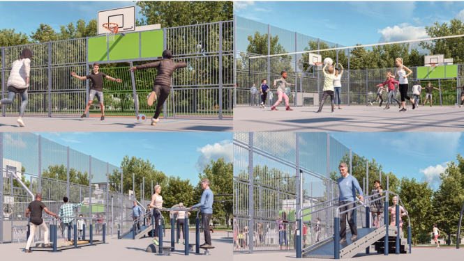 Jaunogres kvartāla projekta vizualizācijas kolāža