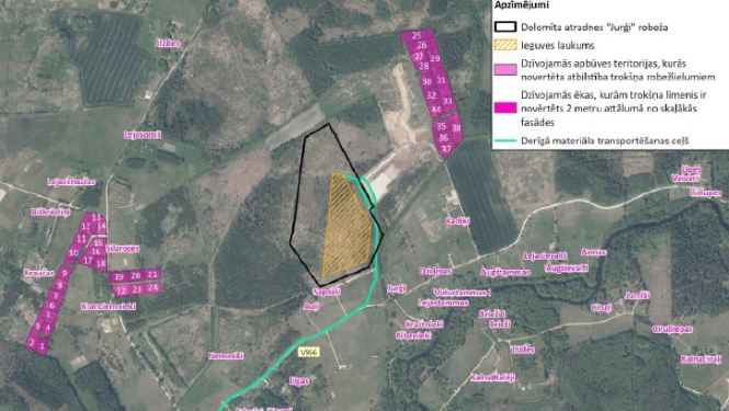 Teritorijas shēma ar objekta novietojumu