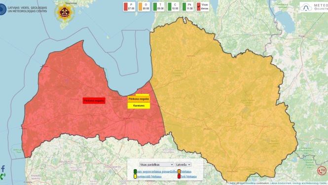 VUGD karte brīdinājums 07.08.2023.