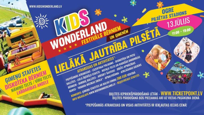 13. jūlijā Ogres stadionā norisināsies aktīvās atpūtas festivāls bērniem