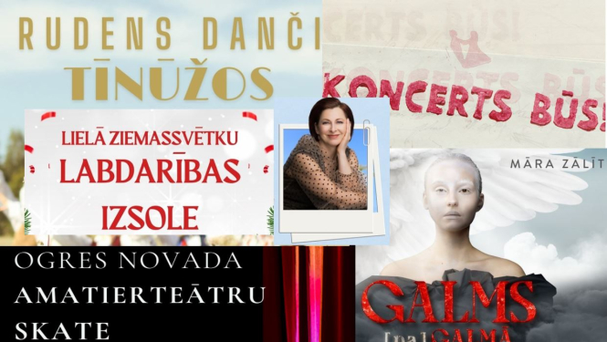 Nedēļas nogales notikumu afišu kolāža