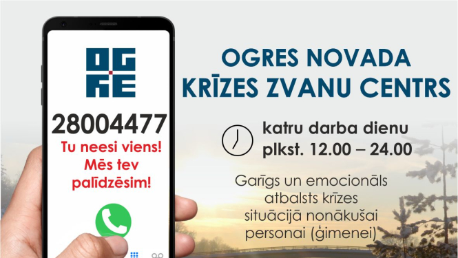 Ogres novada krīzes zvanu centrs darbosies arī 2021. gadā