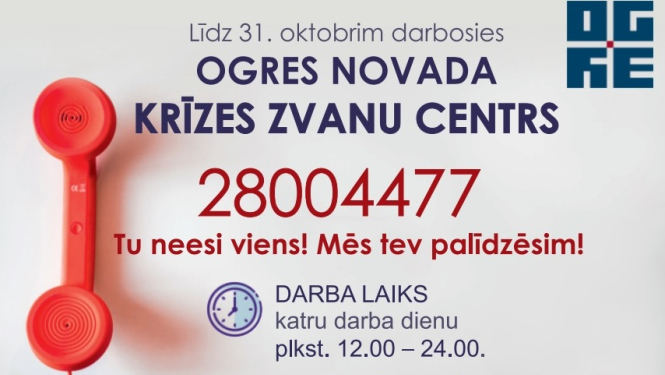 Krīzes zvanu centrs darbosies līdz 31. oktobrim
