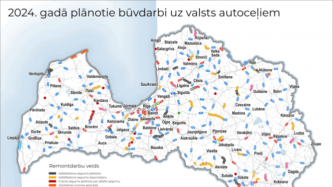 LVC karte ar plānotajiem remontdarbiem 2024. gadā