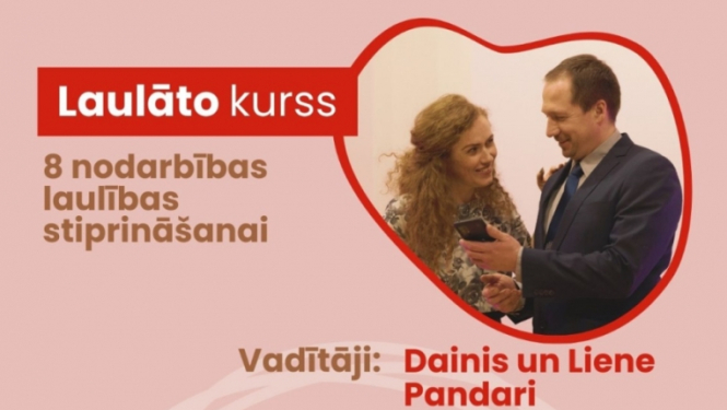 Plakāts Laulāto kurss - tematiski vakari laulāto pāru attiecību stiprināšanai Ogrē 01.2024.