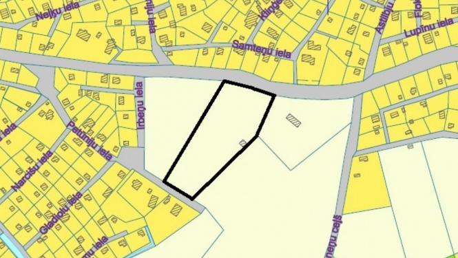 Paziņojums par publisko apspriešanu lokālplānojumam Ogrē, Petūniju ielā 15, Ogrē. Plānojuma attēls