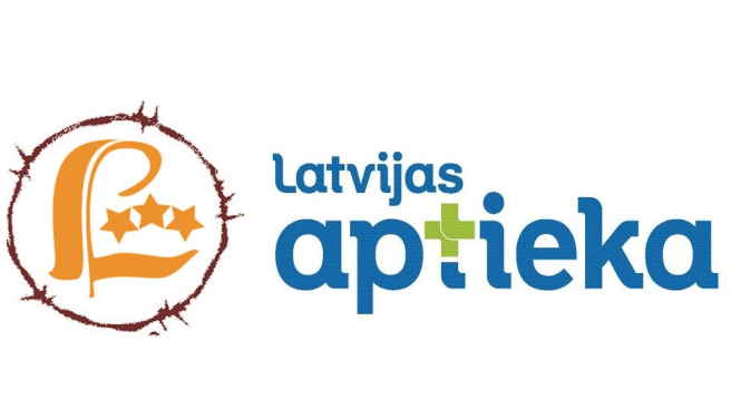 Latvijas Politiski represēto apvienības un Latvijas aptiekas logo