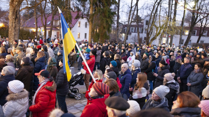 Mītiņš Ukrainas atbalstam Ogrē 02.03.2022.